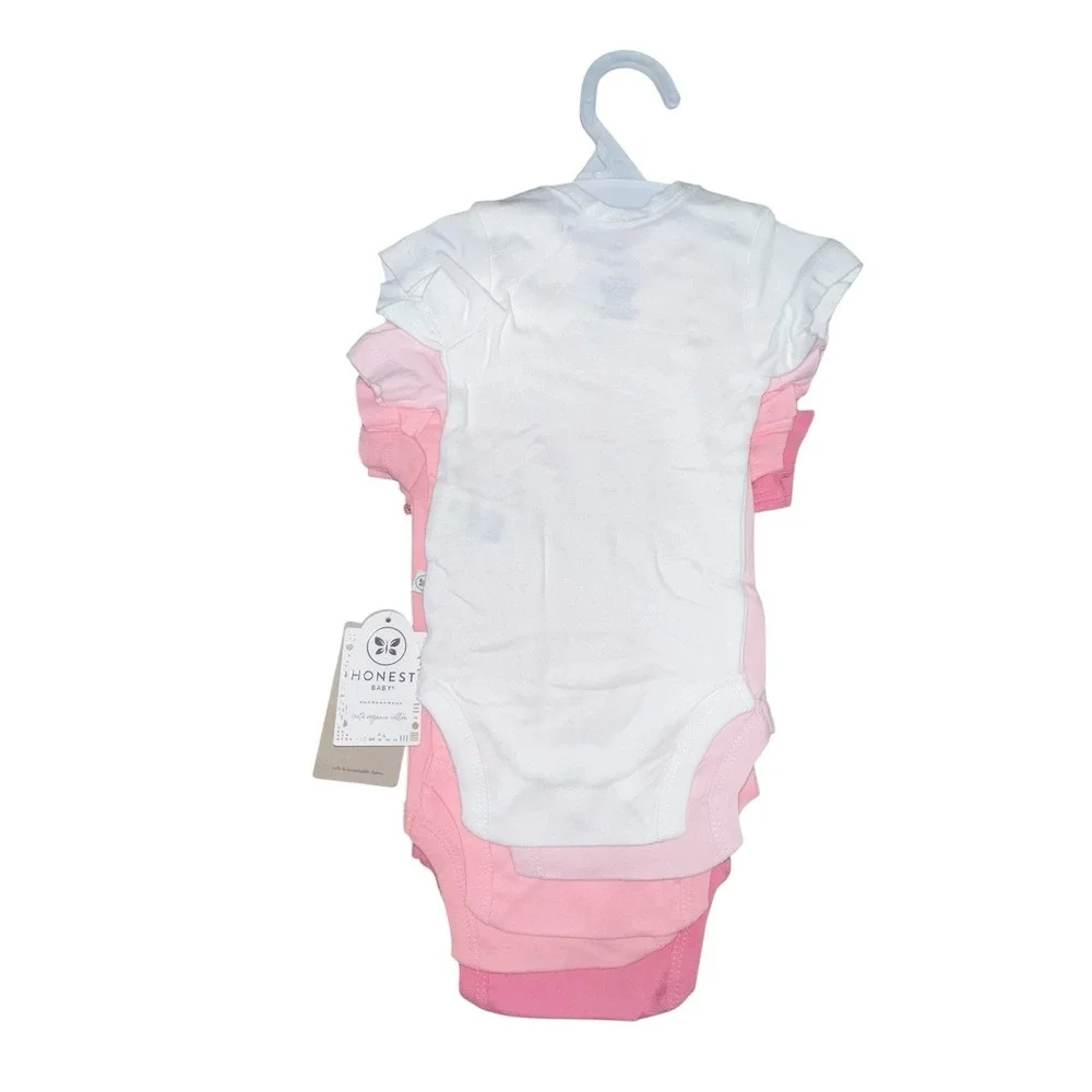 Honest Baby Clothing Set of 5 One Pieces Bodysuits Multi Colors Cotton 0-3 Month